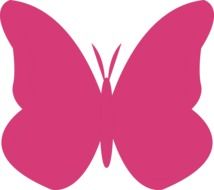 painted pink butterfly on white background