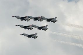 airplanes in the sky at airshow