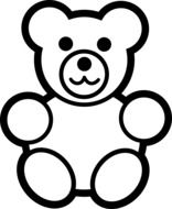 teddy bear as a black and white graphic image