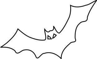 Black and white drawing of the bat clipart