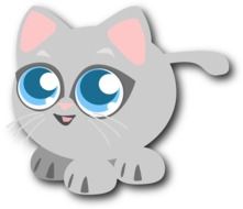 Cartoon grey kitty