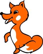 graphic image of an orange cheerful fox