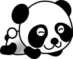 drawn cartoon panda cub