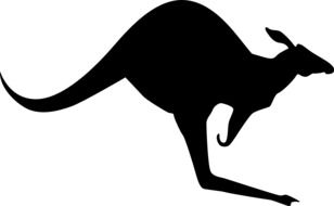 Kangaroo silhouette drawing