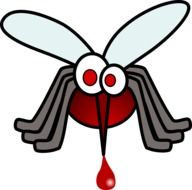 cartoon mosquito full of blood