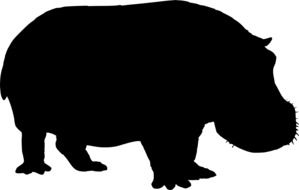 hippo silhouette drawing