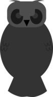 grey Owl Night Silhouette vector drawing