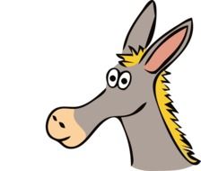 gray donkey as a graphic image