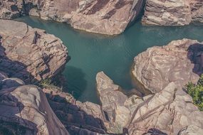clear blue water of a mountain lake