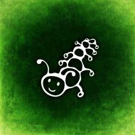 abstract image of a caterpillar on a green background