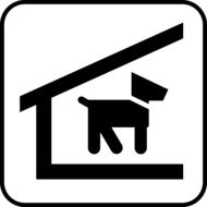 doghouse symbol on white background