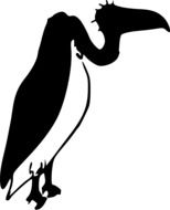 painted black and white vulture