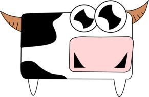 drawing of a square cow