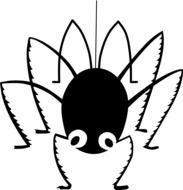 clipart,picture of black arachnid spider with long legs