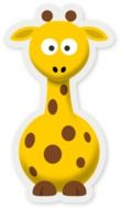 yellow giraffe on white background