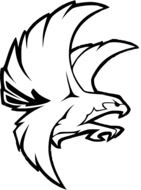 black and white drawing of an eagle