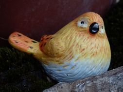 yellow Bird Ceramic Figure
