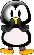 surprised penguin as a graphic image