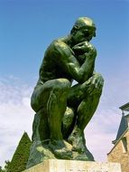 bronze sculpture of a thinker in Paris