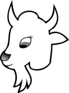 drawn portrait of a farm goat