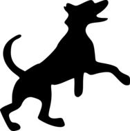 leaping Dog, Black Silhouette