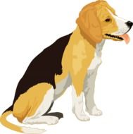 Clipart,beautiful illustration of cute doggy in yellow ,black and white colors