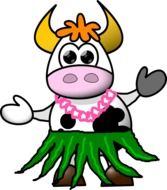 Cow in Hawaiian costume