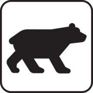 silhouette of a grizzly bear as pictogram