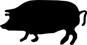 black farm pig silhouette