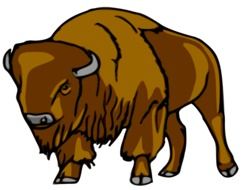 Clipart of brown Bison