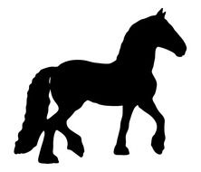 Black horse silhouette on a white background