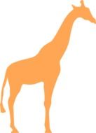 orange silhouette of a giraffe