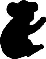 black silhouette of a koala