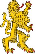 coat of arms with a lion on a white background