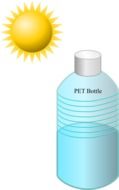 painted pet water bottle and yellow sun