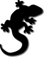 black silhouette of a lizard