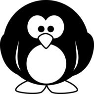 funny drawn penguin
