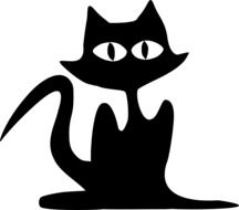 black silhouette of a spooky cat