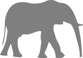 gray silhouette of a big elephant