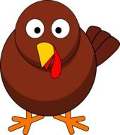 Colorful cartoon turkey clipart
