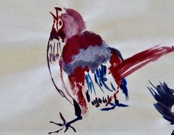 Beautiful and colorful Chinese drawing of the bird