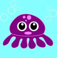 Purple squid clipart