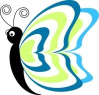 drawing of a butterfly with blue-green wings