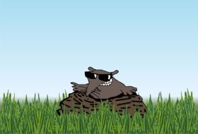 funny Molehill Animal vector drawing