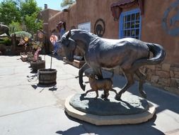 statue of horse and dog in New Mexico