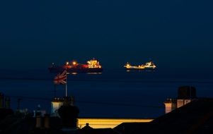 ships at sea at night