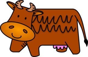 cartoon brown cow as an illustration