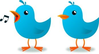 painted two blue songbirds