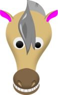 cartoon horse head with pink ears