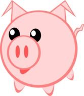 Happy Pink Pig Animal drawing